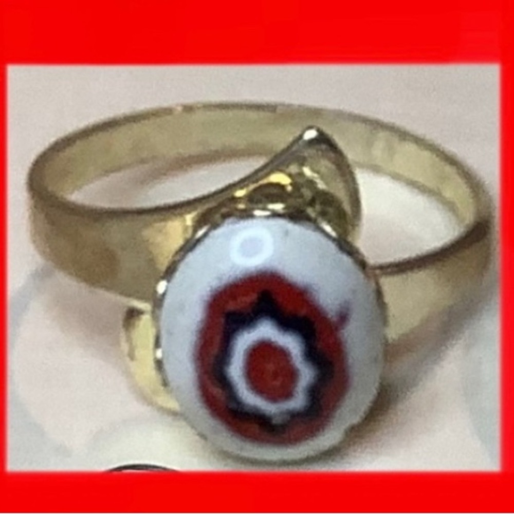 NEW Vintage cocktail ring Millefiori Adjustable